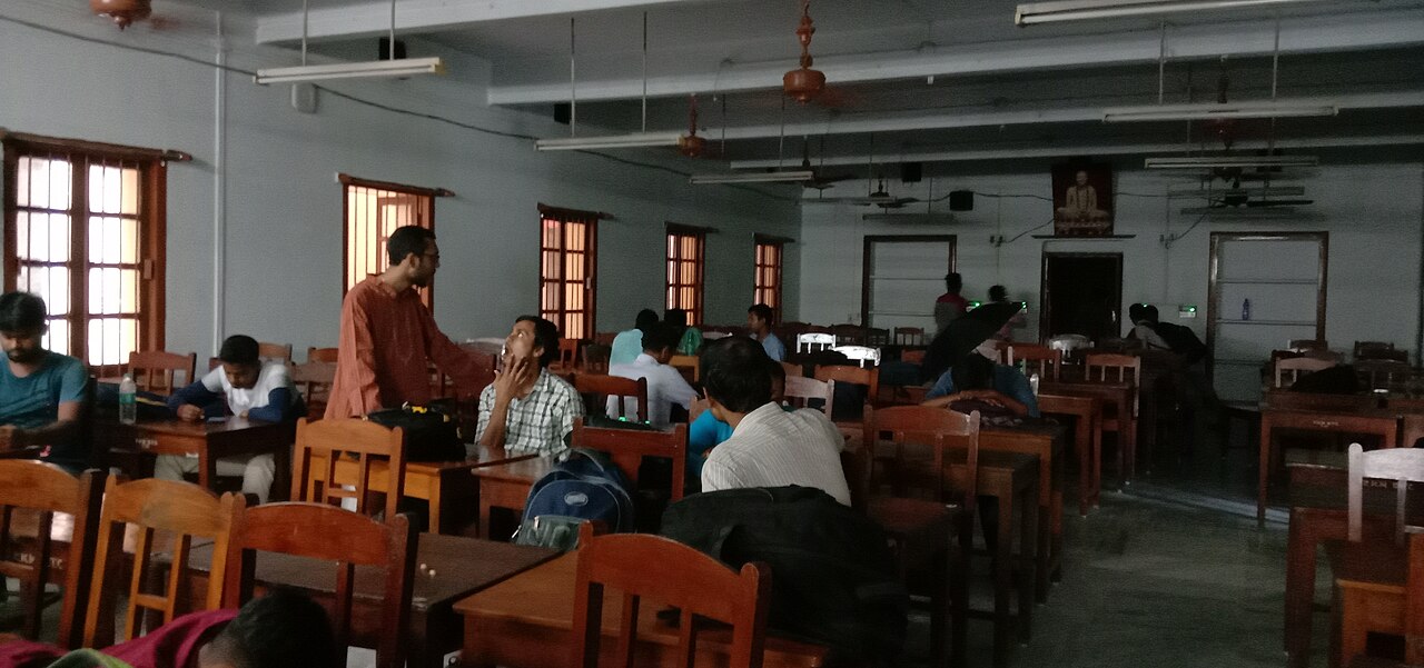 Senior students sitting in a classroom in Howrah district, West Bengal