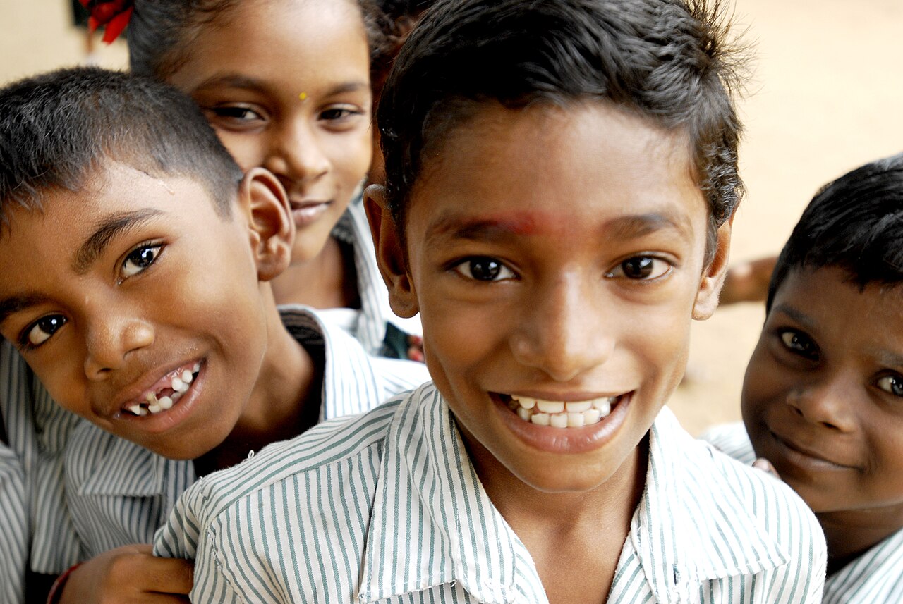 School students in a classroom in Chennai, India