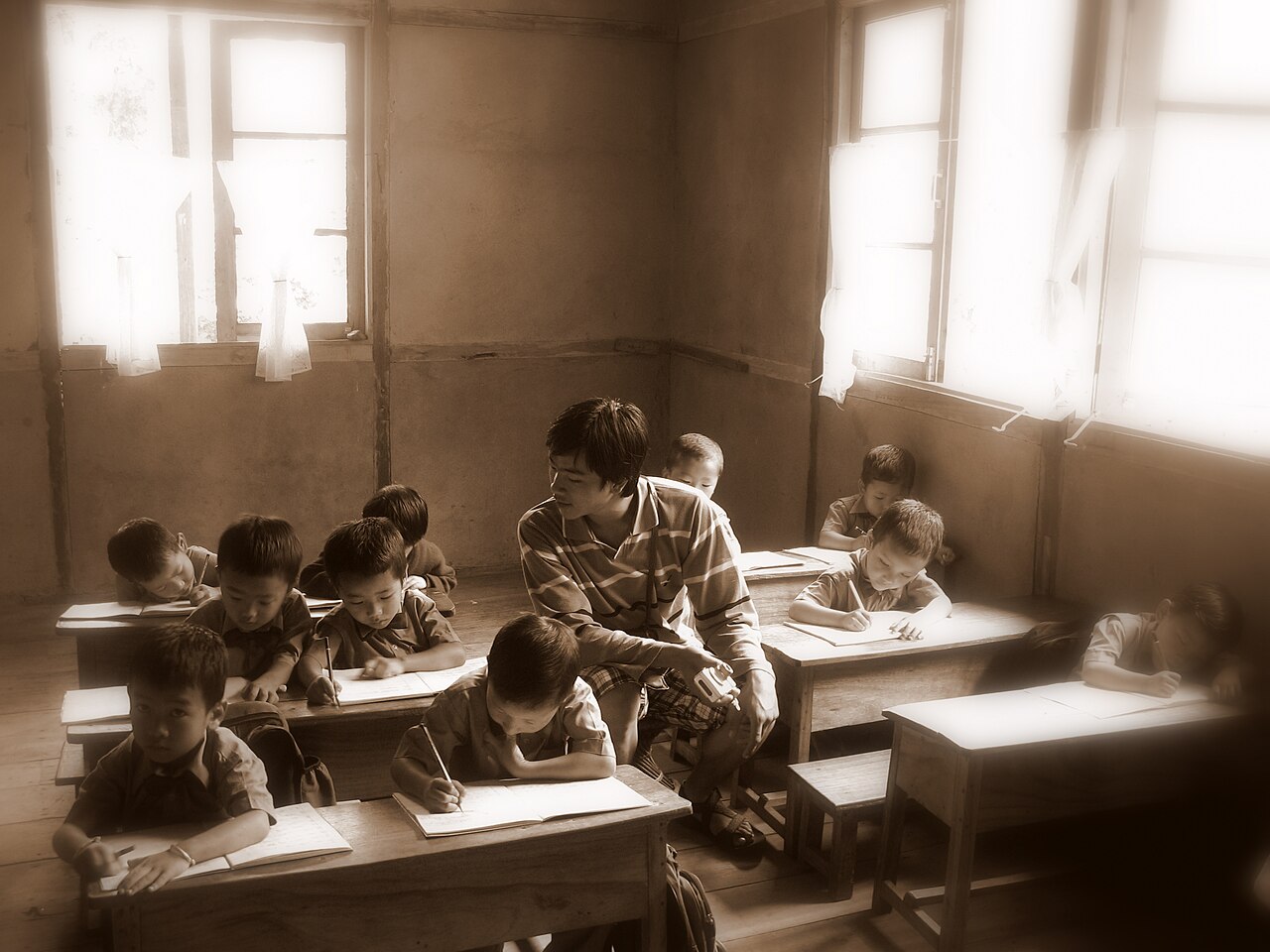 A small, friendly school classroom in Rolep village, East Sikkim