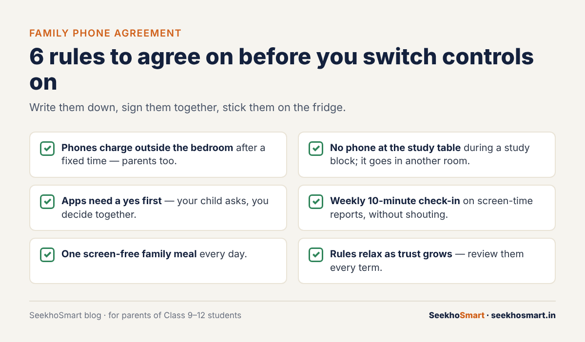 Six family phone rules to agree on before switching on controls